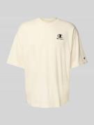 CHAMPION Relaxed Fit T-Shirt mit Label-Stitching in Offwhite, Größe L