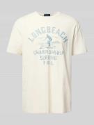 Polo Ralph Lauren T-Shirt mit Label-Print in Beige, Größe L