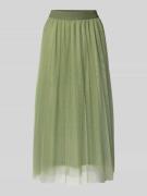 More & More A-Linien Plissee-Rock mit elastischem Bund in Oliv, Größe ...
