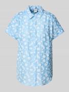 Brax Regular Fit Bluse mit Knopfleiste in Hellblau, Größe 38