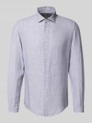 SEIDENSTICKER Slim Fit Business-Hemd aus Leinen mit Kentkragen in Mitt...
