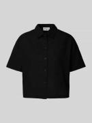 JAKE*S STUDIO WOMAN Cropped Bluse mit Kentkragen in Black, Größe 34