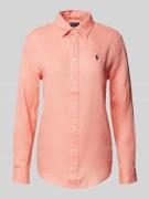 Polo Ralph Lauren Leinenbluse mit Label-Stitching in Lachs, Größe L