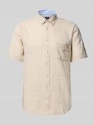 Fynch-Hatton Regular Fit Freizeithemd aus Leinen-Baumwoll-Mix in Sand,...