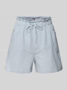 Tommy Jeans Regular Fit Paperbag-Shorts aus Baumwoll-Leinen-Mix in Bla...