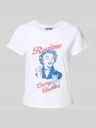 Review T-Shirt mit Label-Print in Weiss, Größe L