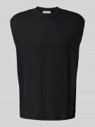 REVIEW Tanktop mit Strukturmuster in Black, Größe L