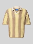 Jack & Jones Strickshirt mit Polokragen Modell 'ACAPULCO' in GELB, Grö...