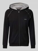 BOSS Sweatjacke mit Kapuze Modell 'Mix&Match' in Black, Größe L