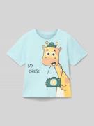 Name It T-Shirt mit Motiv-Print Modell 'HELGE' in Helltuerkis, Größe 1...