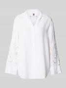Tommy Hilfiger Relaxed Fit Hemdbluse aus Leinen-Viskose-Mix in Weiss, ...
