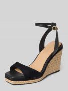 Tommy Hilfiger Keilsandalette aus Leder in Black, Größe 38