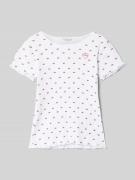 Guess T-Shirt mit Muschelsaum in Weiss, Größe 104