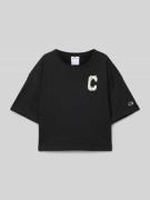 CHAMPION T-Shirt mit Logo-Print in Black, Größe 140