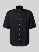 Marc O'Polo Regular Fit Leinenhemd mit kurzem Arm in Black, Größe L
