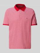 Fynch-Hatton Poloshirt mit Label-Stitching in Rot, Größe 3XL