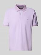 Fynch-Hatton Poloshirt mit Label-Stitching in Flieder, Größe XXL