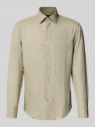BOSS Casual Fit Businesshemd aus Leinen-Baumwoll-Mix in Lind, Größe 43
