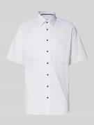 ETERNA Modern Fit Kurzarmhemd mit Knopfleiste in Weiss, Größe 44