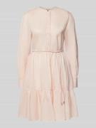 BOSS Orange Knielanges Hemdblusenkleid mit Knopfleiste und Bindegürtel...