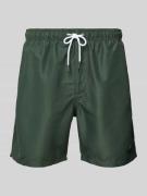 Shiwi Regular Fit Badehose mit Label-Patch Modell 'Mike' in Dunkelgrue...