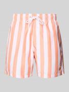 Shiwi Regular Fit Badehose mit Label-Patch in Orange, Größe L