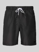 Shiwi Regular Fit Badehose mit Label-Patch Modell 'Mike' in Black, Grö...