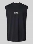 REVIEW Tanktop mit Label-Print in Black, Größe S