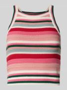 Review Crop Stricktop mit Rundhalsausschnitt in Pink, Größe L