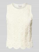 Jake*s Casual Tanktop mit Rundhalsausschnitt in Offwhite, Größe M