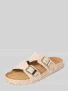 Tamaris Sandalette aus Leder mit Dornschließe in Sand, Größe 37