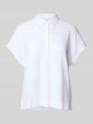 Marc O'Polo Oversized Poloshirt aus Baumwoll-Jersey in Weiss, Größe L