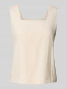 My Essential Wardrobe Trägertop aus Leinen-Viskose-Mix mit Karree-Auss...