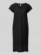 Soyaconcept Knielanges Kleid aus Leinen-Viskose-Mix Modell 'Ina' in Bl...