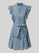 Lauren Ralph Lauren Mini Jeanskleid mit Volants in Jeansblau, Größe 40