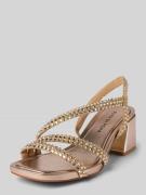 ALMA EN PENA Sandalette mit Ziersteinbesatz in Metallic Braun, Größe 3...