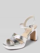 Tamaris Sandalette mit Plateausohle in Silber, Größe 37