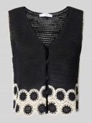 Mango Strickweste mit Stitching-Details Modell 'TON' in Black, Größe S