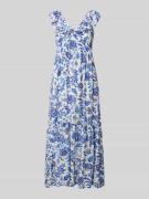 Mango Midikleid mit Rüschen Modell 'RAMONA' in Marine, Größe L