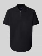 MCNEAL Poloshirt mit kurzem Reißverschluss in Black, Größe XL
