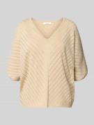 B.Young Strickshirt aus Effektgarn mit V-Ausschnitt in Gold, Größe M