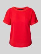 monari T-Shirt mit geripptem Rundhalsausschnitt in Hellrot, Größe 38