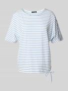 Oui T-Shirt mit Tunnelzug am Saum in Dunkelblau, Größe 40