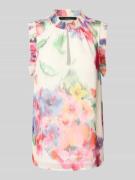 Oui Regular Fit Blusentop mit Stehkragen in Pink, Größe 42