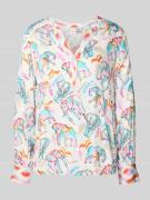 Emily Van den Bergh Regular Fit Bluse mit Tunikakragen in Weiss, Größe...