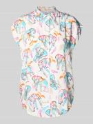 Emily Van den Bergh Regular Fit Blusenshirt mit Kappärmeln in Weiss, G...