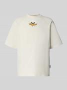 CARLO COLUCCI Oversized T-Shirt mit Label-Print in Offwhite, Größe L