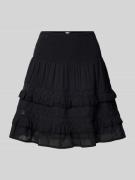 mbyM Knielanger Rock mit Lochstickerei Modell 'Viljana' in Black, Größ...