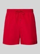 Tommy Hilfiger Regular Fit Badeshorts mit Logo-Stitching in Rot, Größe...