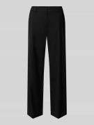 Windsor Slim Fit Wollhose mit Bügelfalten in Black, Größe 34
